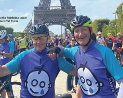 London to Paris cycle raises €47,000 for children’s hospital charities.